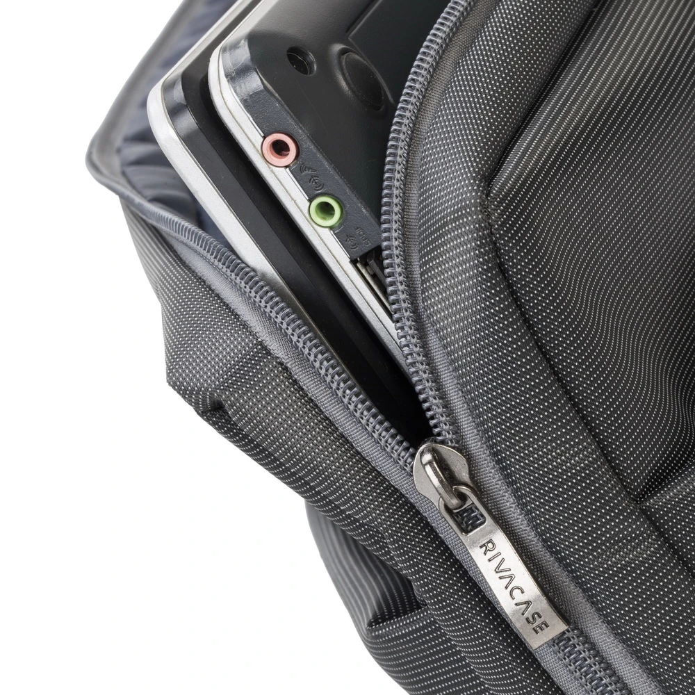 Geantă pentru laptop rivacase central, 17.3", poliester, gri 3