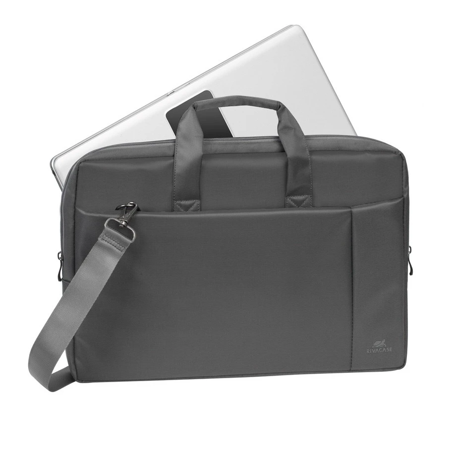 Geantă pentru laptop rivacase central, 17.3", poliester, gri 10