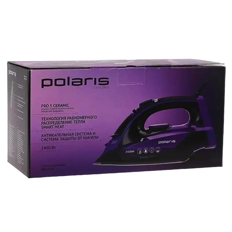 Утюг polaris pir 2415k, 2400вт, фиолетовый 8