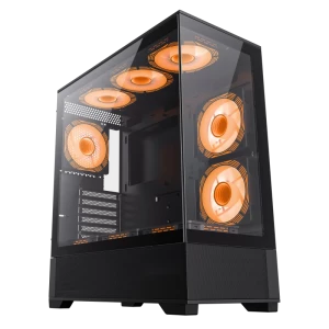 Компьютерный корпус Gamemax VISTA, Midi-Tower, Без блока питания, Чёрный