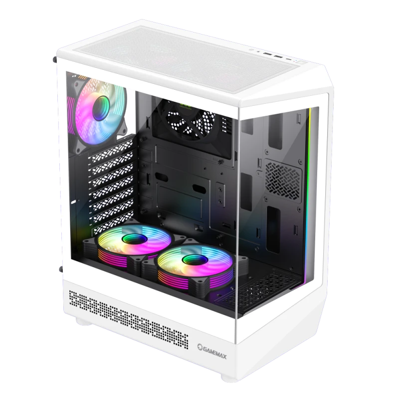 Компьютерный корпус gamemax vista coc aw, midi-tower, без блока питания, белый 11