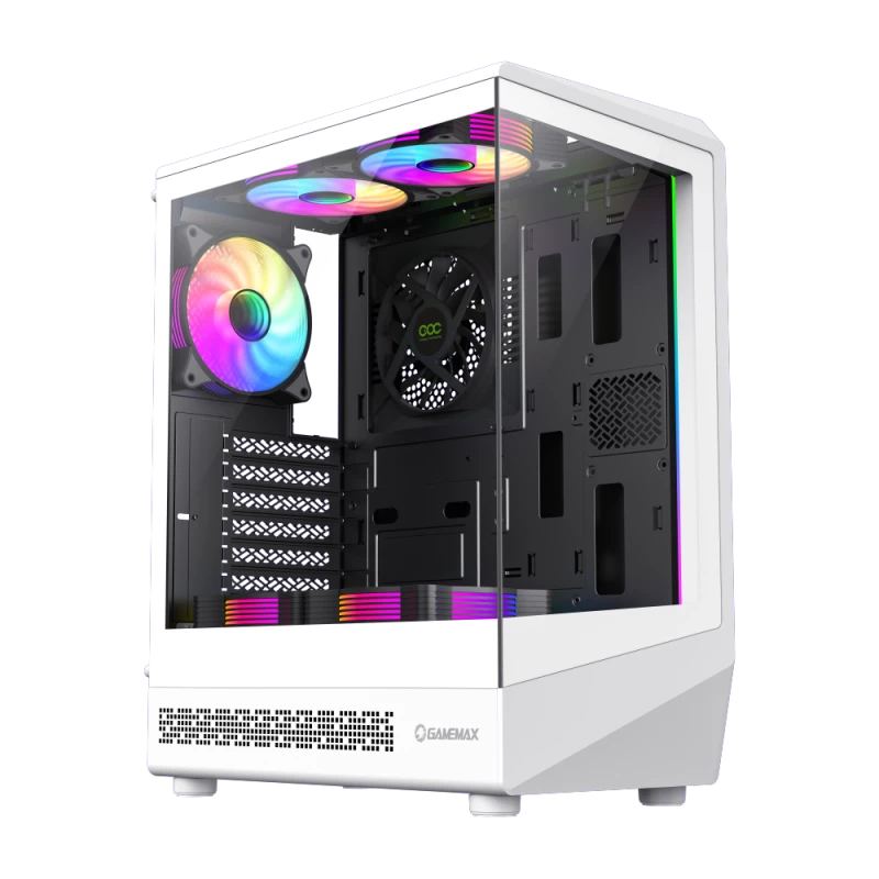 Carcasă pc gamemax vista coc aw, midi-tower, fără psu, alb 5