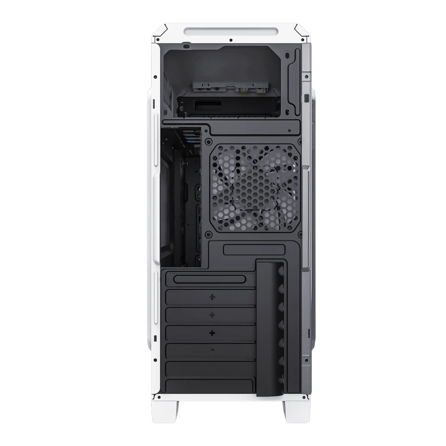 Компьютерный корпус gamemax g561e-wh, midi-tower, без блока питания, черный | белый 7