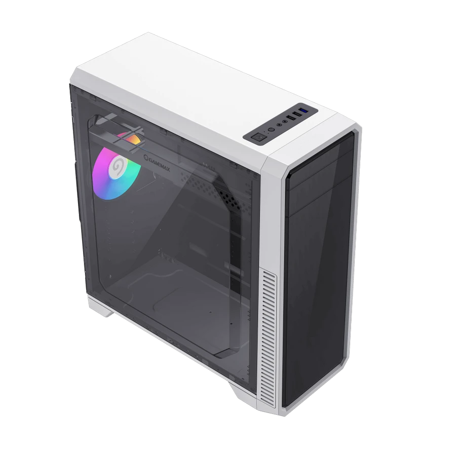 Компьютерный корпус gamemax g561e-wh, midi-tower, без блока питания, черный | белый 2