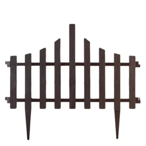 Set gard detasabil pentru gazon 4 buc, maro inchis (307868)