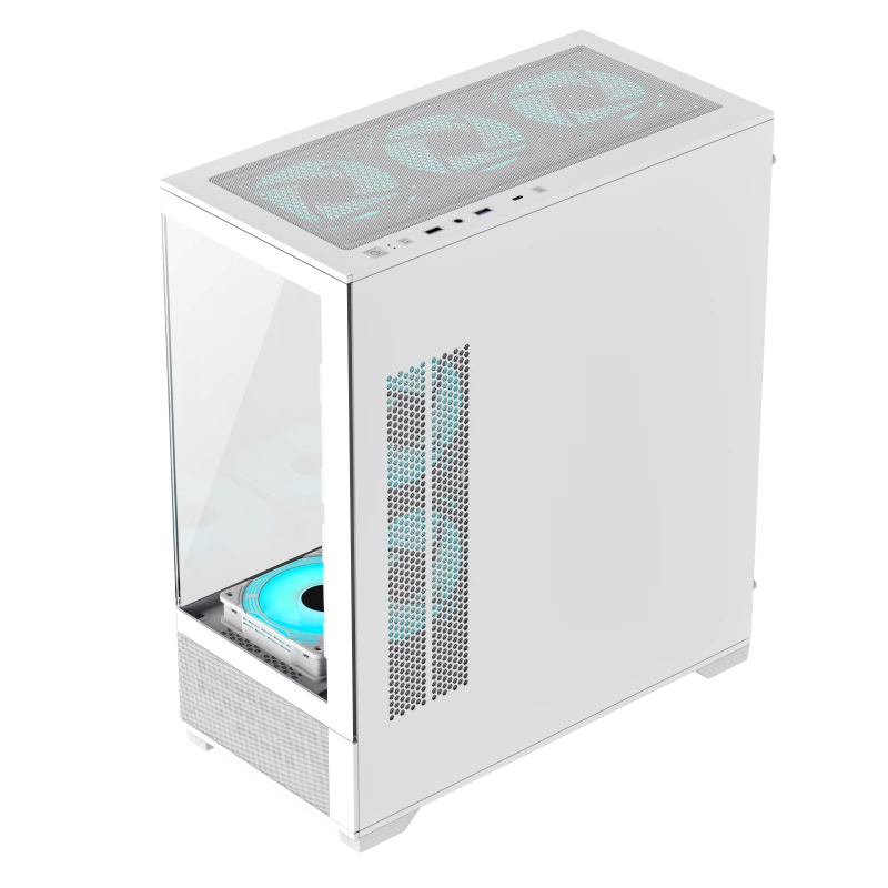 Компьютерный корпус gamemax vista, midi-tower, без блока питания, белый 5