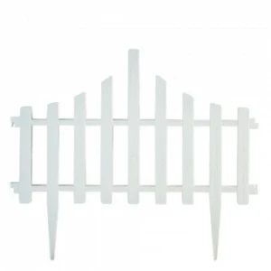 Set din 4 buc gard detasabil pentru gazon, alb (307844) Thumbnail 2