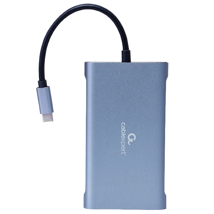 Adaptor video cablexpert a-cm-combo7-01, usb type-c - lan, vga, hdmi, usb type-c, usb type-a, sd card-reader, gri 6
