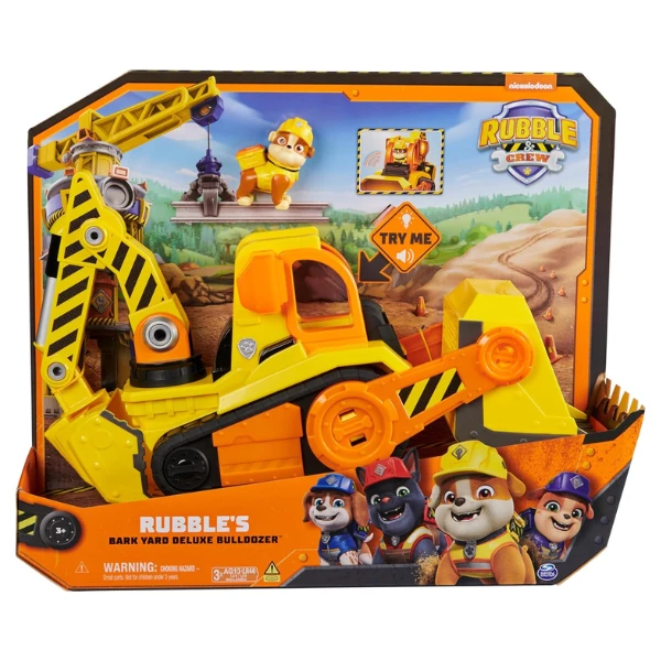 Buldozer cu figurină, rubble &amp; crew, seria "patrula cățelușilor" 3