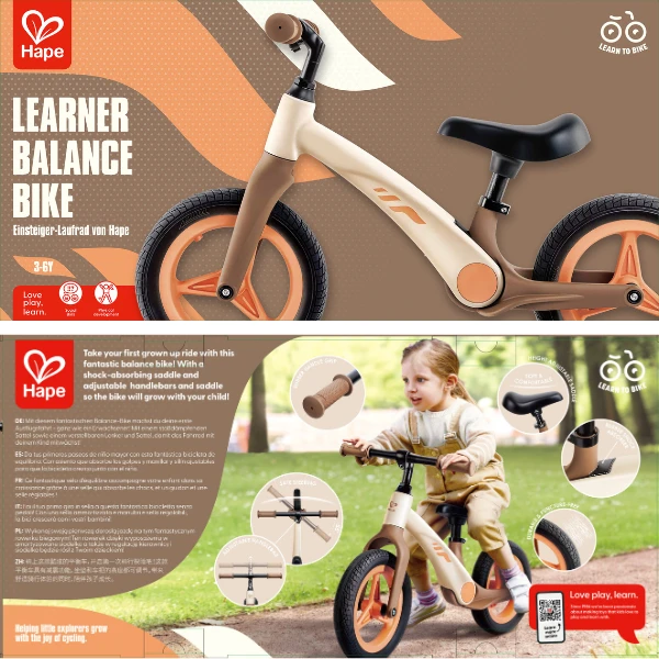 Детский беговел "learner balance bike", бежевый 15
