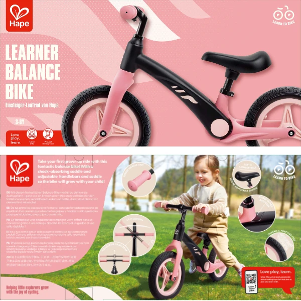 Bicicletă de echilibru "learner balance bike", roz 12