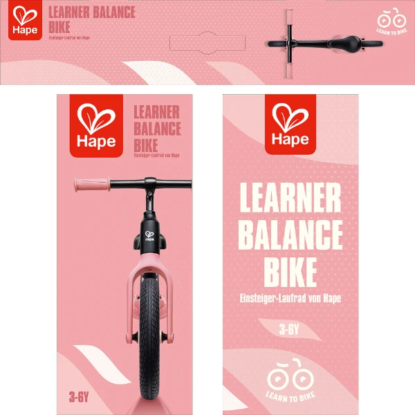 Bicicletă de echilibru "learner balance bike", roz 13