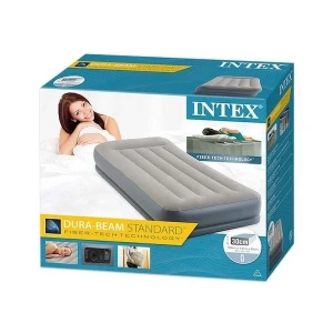 Intex saltea gonflabilă "velur mid-rise air" 99x191x30 cm cu tetieră și pompă încorporată 220v, până la 136 kg Thumbnail 2
