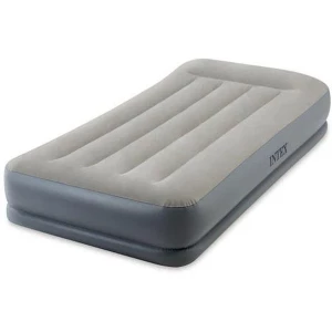 INTEX Надувной матрас “Velur MID-Rise Air” 99х191х30 см с подголовником и встр.насос 220В, до 136 кг