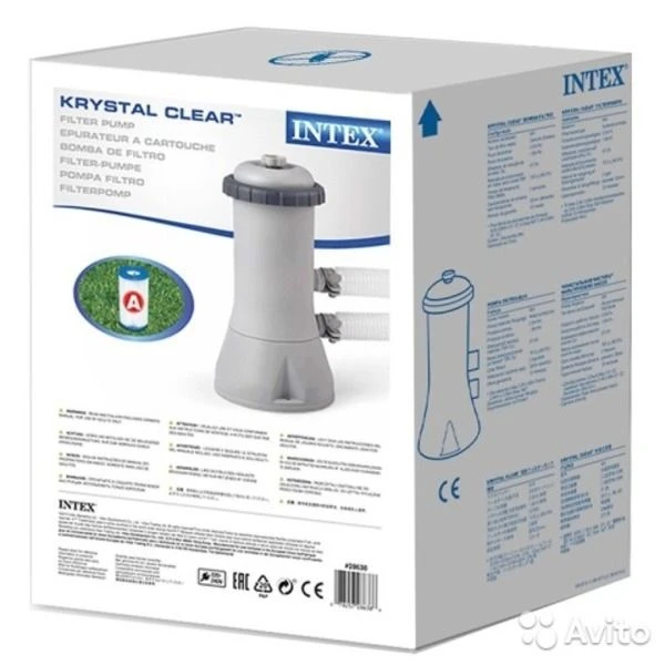 Intex картриджный фильтр-насос “krystal clear c1000”, производительность 3785 л/час 2