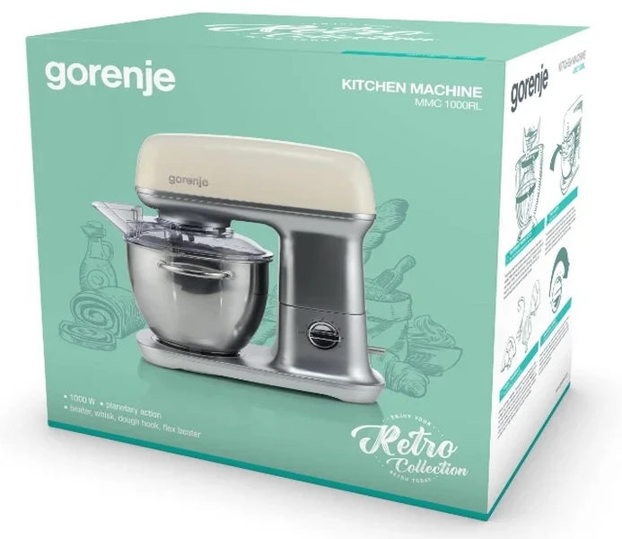 Robot de bucătărie gorenje retro collection mmc1000rl, bej 2