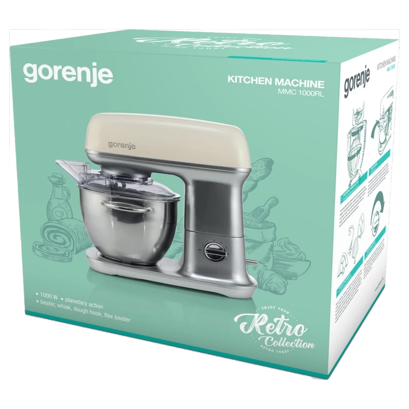 Robot de bucătărie gorenje retro collection mmc1000rl, bej 6