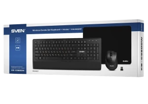 Клавиатура, мышь и коврик для мыши sven kb-c3800w, беспроводное, чёрный Thumbnail 14