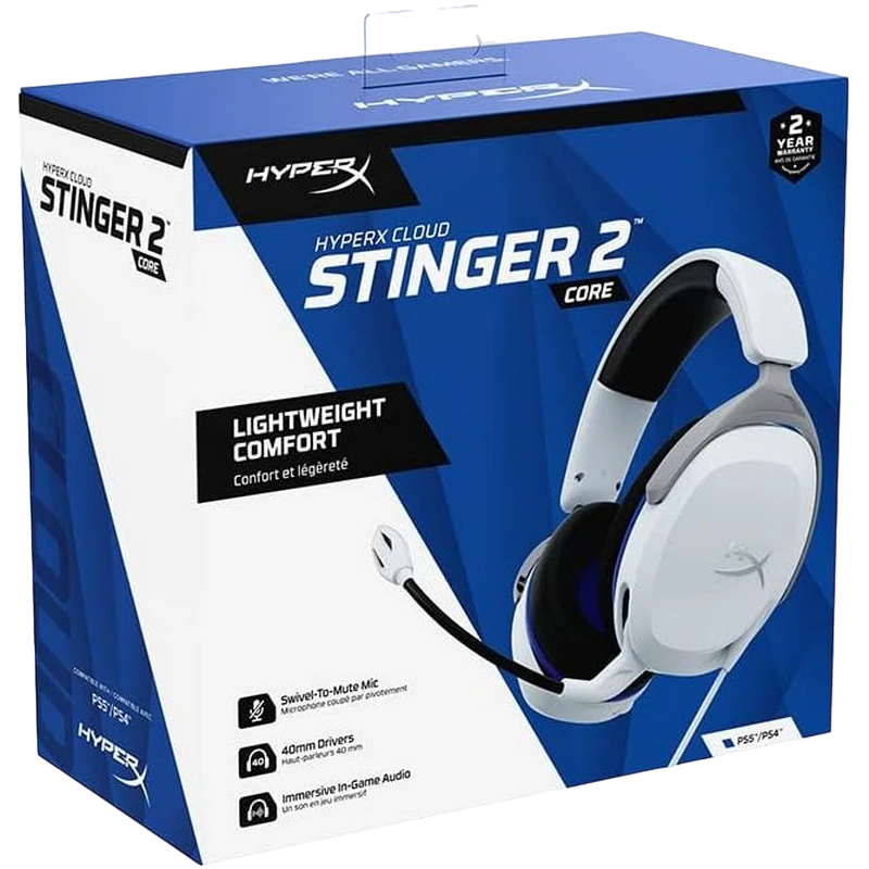 Игровая гарнитура hyperx cloud stinger 2 core, проводной аналоговый, белый 6