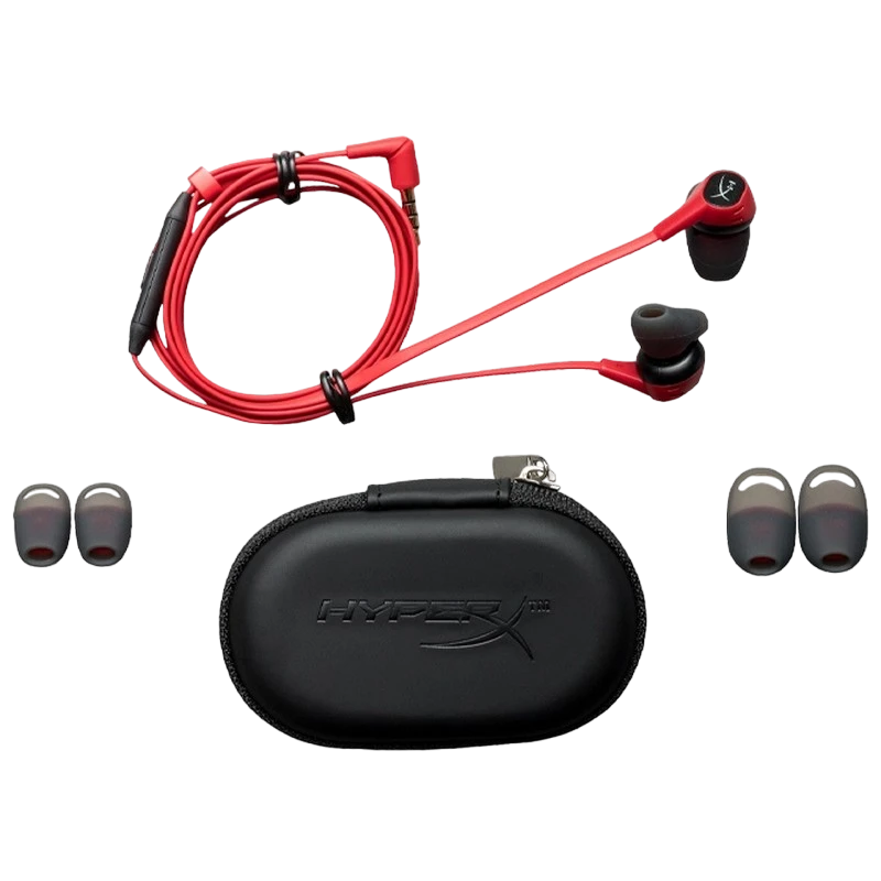 Игровая гарнитура hyperx cloud earbuds ii, проводной аналоговый, красный 2