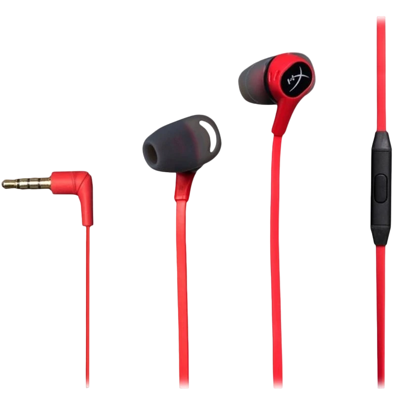 Игровая гарнитура hyperx cloud earbuds ii, проводной аналоговый, красный 3