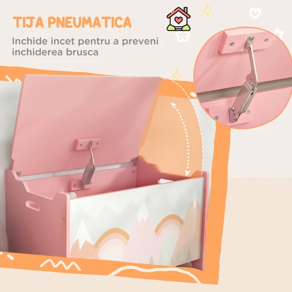 Băncuță cu spațiu de depozitare „pink forest”, u-grow 4