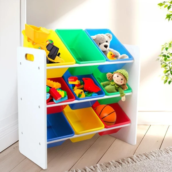 Стеллаж для хранения игрушек, разноцветные ящики, u-grow 3