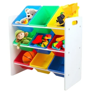 Raft depozitare jucarii, coșuri multicolore, u-grow