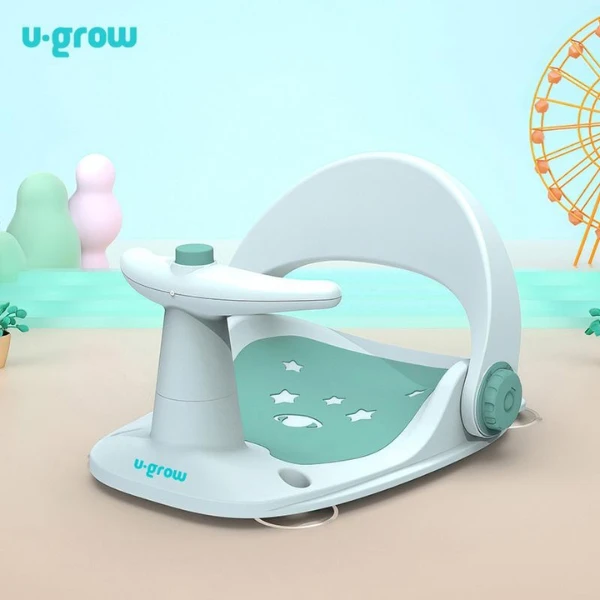 Стульчик для купания u-grow с рулём и регулируемой спинкой, зелёный 5