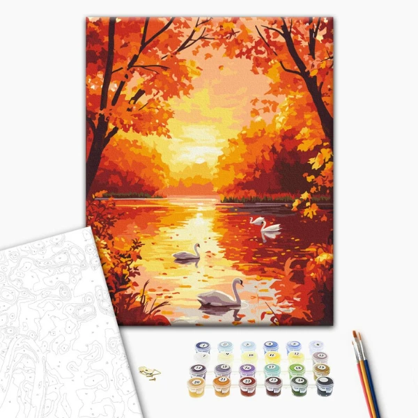 Pictură pe numere 40*50 cm (fără cutie) – simfonia de aur a naturii 2