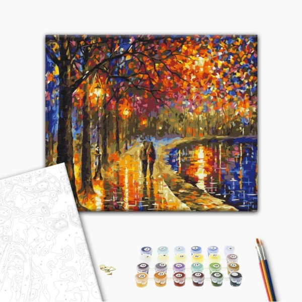 Pictură pe numere 40*50 cm (în cutie) - plimbare într-un parc luminat 2