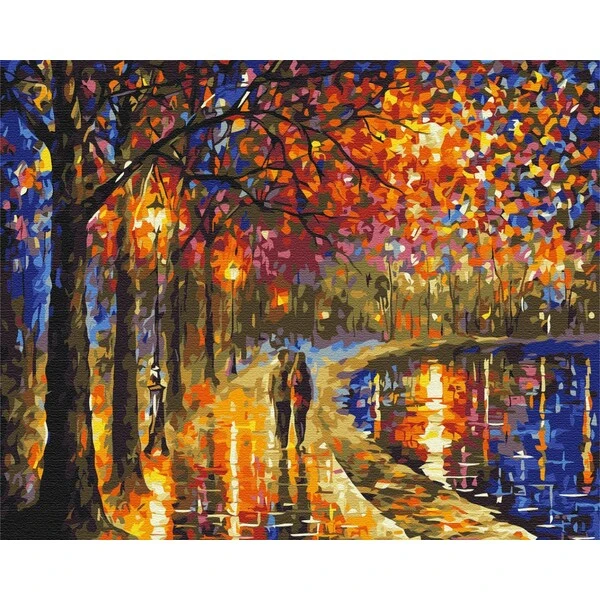 Pictură pe numere 40*50 cm (în cutie) - plimbare într-un parc luminat 3