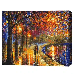 Pictură pe numere 40*50 cm (în cutie) - plimbare într-un parc luminat