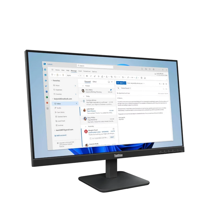 23,8" монитор lenovo thinkvision s24-4e, ips 1920x1080 fhd, чёрный 6