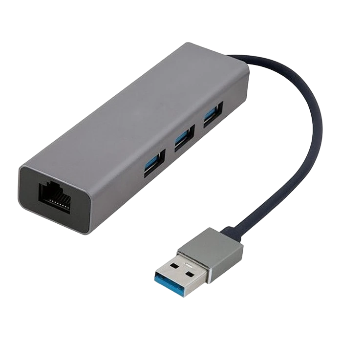 Adaptor hub cablexpert a-amu3-lan-01, gri 4