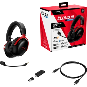 Игровая гарнитура hyperx cloud iii s, беспроводной, черный | красный Thumbnail 5