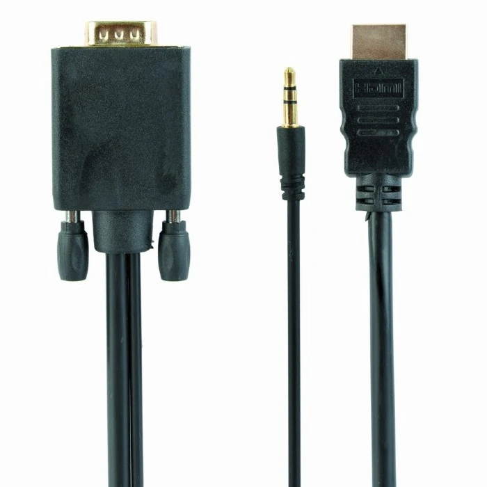 Cablu video cablexpert a-hdmi-vga-03-6, hdmi (m) - vga d-sub + 3.5 mm jack, 1,8m, negru 3