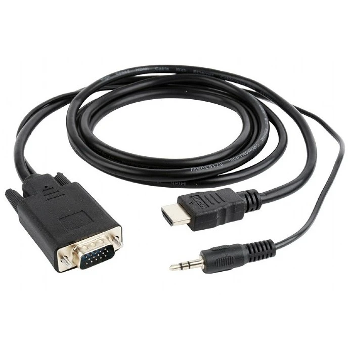 Cablu video cablexpert a-hdmi-vga-03-6, hdmi (m) - vga d-sub + 3.5 mm jack, 1,8m, negru 4