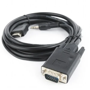 Cablu video cablexpert a-hdmi-vga-03-6, hdmi (m) - vga d-sub + 3.5 mm jack, 1,8m, negru Thumbnail 5