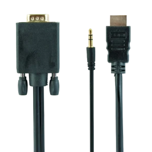 Cablu video cablexpert a-hdmi-vga-03-6, hdmi (m) - vga d-sub + 3.5 mm jack, 1,8m, negru