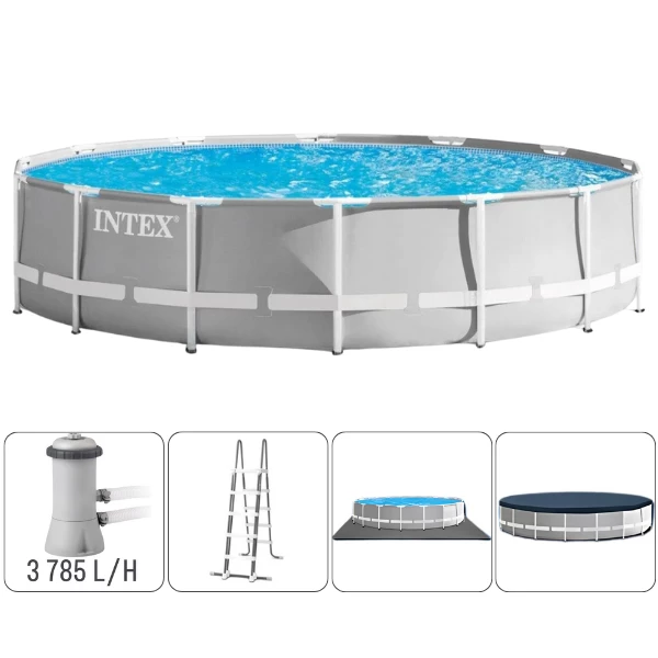 Intex бассейн prism frame premium 457x122cm, 16805л, металлический каркас 2