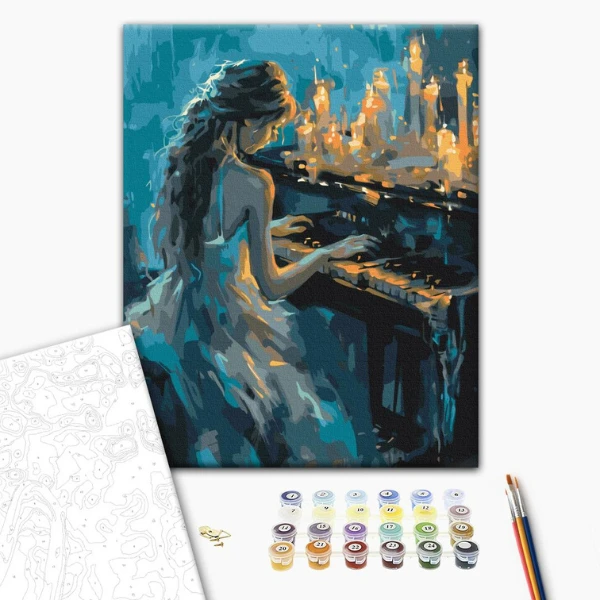 Pictură pe numere 40*50 cm (în cutie) – pianista 2