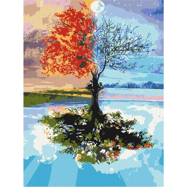 Pictură pe numere 40*50 cm (fără cutie) – copacul anotimpurilor 3