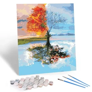 Pictură pe numere 40*50 cm (fără cutie) – copacul anotimpurilor Thumbnail 2