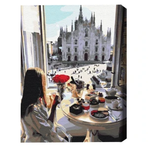 Pictură pe numere 40*50 сm (în cutie) – mic dejun în milano