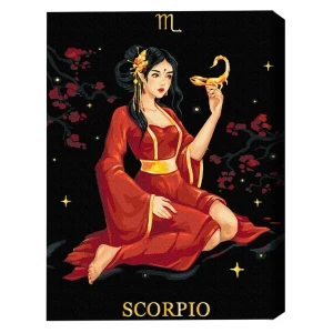 Pictură pe numere 40*50 сm (pânză neagră/fără cutie) – scorpion
