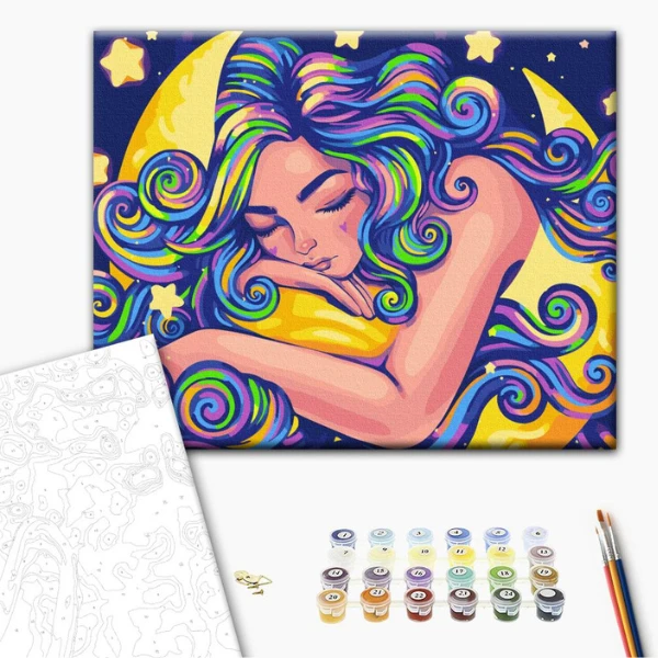 Pictură pe numere 40*50 сm (fără cutie)  – vise în culori de neon 2