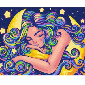 Pictură pe numere 40*50 сm (fără cutie)  – vise în culori de neon Thumbnail 3