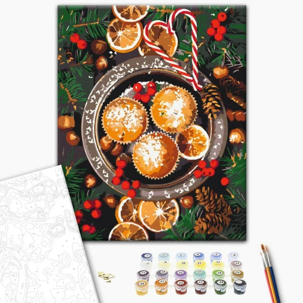 Pictură pe numere 40*50 cm (în cutie) – bunătăți de crăciun 2