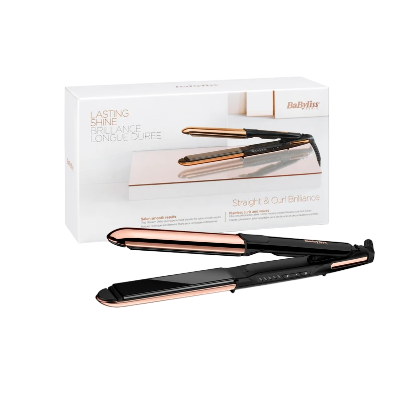 Выпрямитель для волос babyliss straight & curl brilliance st482e, черный | золотистый 4